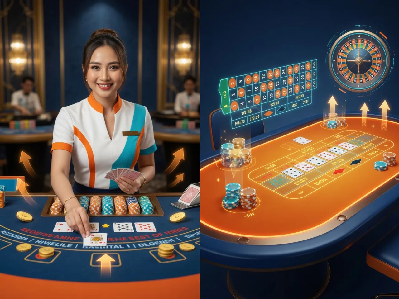 Bàn chơi người thật với dealer và bàn máy tự động tại nhà cái new88, lựa chọn phù hợp cho từng phong cách cược
